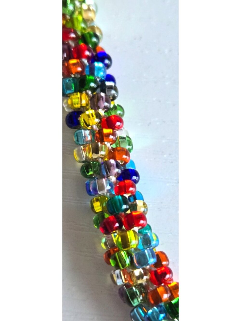 NEW Handmade Kumihimo Large Seed Bead Multicolored Necklace 22 inches long - Picture 3 of 4